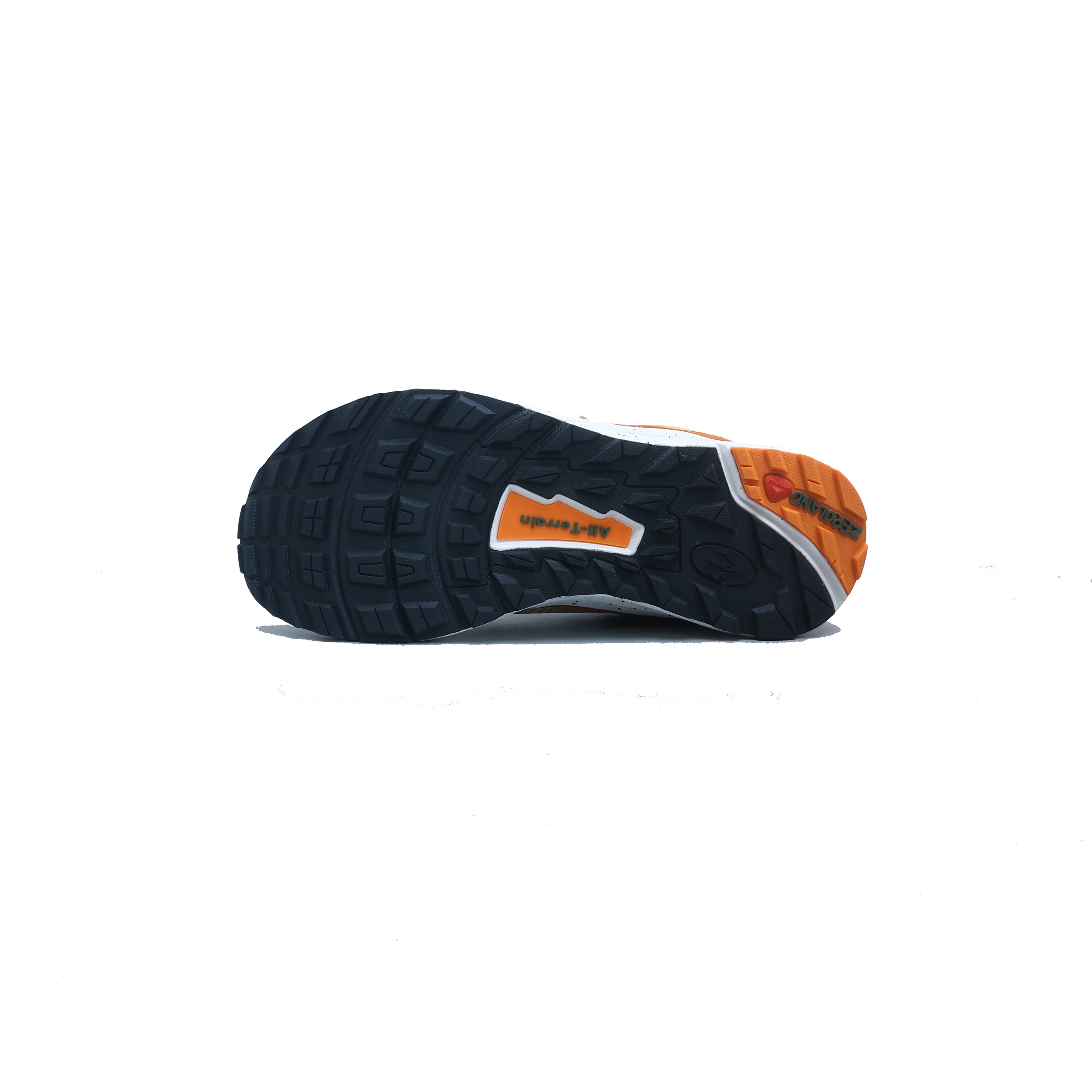 Zeroland All-Terrain Runner Orange — heel pair view